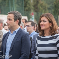 Michel and Marielle Moawad attending Rachel Edde public school inauguration in Sebeel