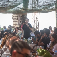 Michel and Marielle Moawad host a gathering for journalists in Ehden