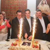 Michel Moawad hosts a dinner at his residence in Zgharta in honor of renowned Lebanese sculptors Nayef and Raymond Alwan