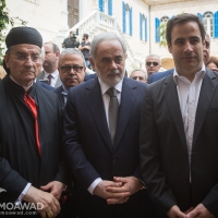 Michel Moawad participates in a mass followed by the unveiling of Patriarch Douaihy statue in Bkerke